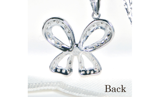 ネックレス プラチナ PT900 ダイヤモンド 0.2ct 蝶 ちょうちょ リボンモチーフ ペンダント【f087-pt】 [株式会社オーダーメイドジュエリーメイ 山梨県 韮崎市 20742945] アクセサリー ジュエリー アクセ