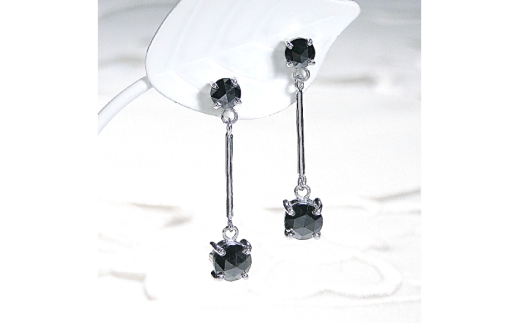 ピアス スタッドピアス プラチナ PT900 ブラックダイヤモンド 2.16ct ぶら下がり レディース 黒ダイヤ 揺れるピアス アクセサリー アクセ ジュエリー 【f223-pt】 [オーダーメイドジュエリーメイ 山梨県 韮崎市 20745211]