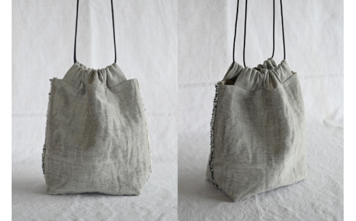 バッグ 巾着 1点 [YK衣服製作室 山梨県 韮崎市 20745317] BAG 巾着バッグ ファッション 手作り 国産 1点物
