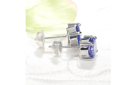 一粒ピアス プラチナ PT900 天然タンザナイト ラウンド 大粒 2.4ct スタッドピアス 【f221-pt】 [株式会社オーダーメイドジュエリーメイ 山梨県 韮崎市 20743765] ピアス アクセサリー アクセ  ジュエリー