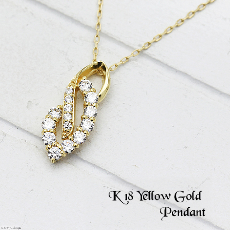 ネックレス K18YG イエローゴールド ダイヤモンド 0.38ct レディース ペンダント【f134-d-k18yg】 [オーダーメイドジュエリーメイ 山梨県 韮崎市 20743776] アクセサリー アクセ ジュエリー ダイヤ