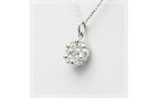ネックレス PT900 プラチナ ダイヤモンド 0.3ct フラワー モチーフ ネックレス 小ぶり レディース 華奢 シンプル 上品 ダイヤモンド ダイヤ ペンダント【f024-pt】 [株式会社オーダーメイドジュエリーメイ 山梨県 韮崎市 20742953] アクセサリー ジュエリー アクセ