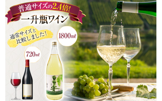 ワイン 白ワイン 白 葡萄の宴 山梨県 名物 一升瓶 ワイン 1,800ml 6本 セットやや辛口 辛口 一升瓶 1.8L 6本 山梨 晩酌 葡萄酒 業務用 パーティー 家飲み 10L以上 [サン.フーズ 山梨県 韮崎市 20743109]