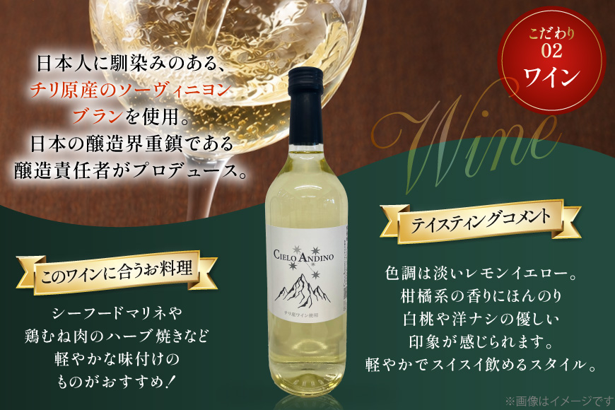 ワイン 白 シエロアンディーノ・ホワイト 720mL×12本 [株式会社カサ・ピノ・ジャパン 山梨県 韮崎市 20745578] 白ワイン 12本 セット まとめ買い 大容量 デイリーワイン テーブルワイン チリ産 普段飲み 宅飲み お酒 蔵元 洋酒