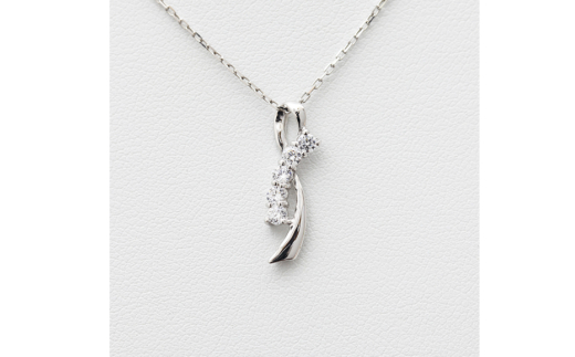 ネックレス プラチナ PT900 ダイヤモンド 0.2ct リボン モチーフ レディース ペンダント【f132-pt】 [株式会社オーダーメイドジュエリーメイ 山梨県 韮崎市 20742943] アクセサリー ジュエリー アクセ