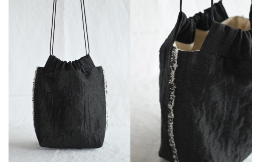 バッグ 巾着 1点 [YK衣服製作室 山梨県 韮崎市 20745317] BAG 巾着バッグ ファッション 手作り 国産 1点物
