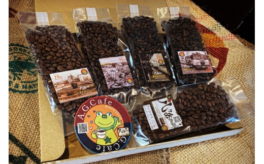 【年間定期便】八ヶ岳珈琲 スペシャルティコーヒー 豆 100g 5種類 計 500g 隔月6ヶ月 [アフターゲームカフェ 山梨県 韮崎市 20745263] 珈琲 コーヒー コーヒー豆 珈琲豆 自家焙煎 焙煎 定期便 