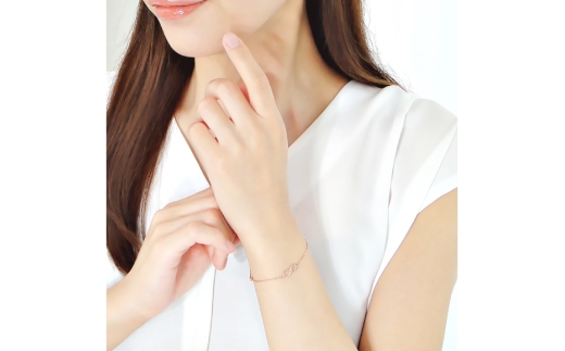 ハワイアンジュエリー ブレスレット K18PG ピンクゴールド ダイヤモンド 0.2ct 無限大 ∞ インフィニティ 18金 手彫り彫刻 チェーンブレスレット アクセサリー アクセ ジュエリー 【f184-k18pg】 [オーダーメイドジュエリーメイ 山梨県 韮崎市 20745206]