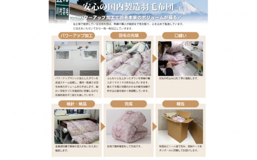 羽毛布団 シングル 冬用 掛け布団 本掛け 冬 ブルガリア産 ホワイトダックダウン 93% 1.3kg 400dp 抗菌防臭 軽量生地 (ビーチェブルー 青 柄 ) 布団 ふとん 羽毛 ダウンダウンケット 羽毛掛け布団 日本製 [川村羽毛 山梨県 韮崎市 20743612]