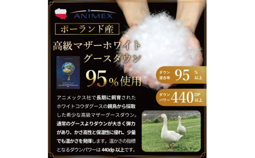 高級 軽量 羽毛布団 セミダブル 冬用 掛け布団 冬 本掛け ポーランド産 マザーグースダウン95％ 1.4kg 440dp 青 柄  6つ星 プレミアムゴールドラベル ANIMEX 掛布団  羽毛掛け布団 布団ふとん 羽毛 羽毛ふとん ダウン ダウンケット 日本製 寝具 収納袋付 [川村羽毛 山梨県 韮崎市 20743230]