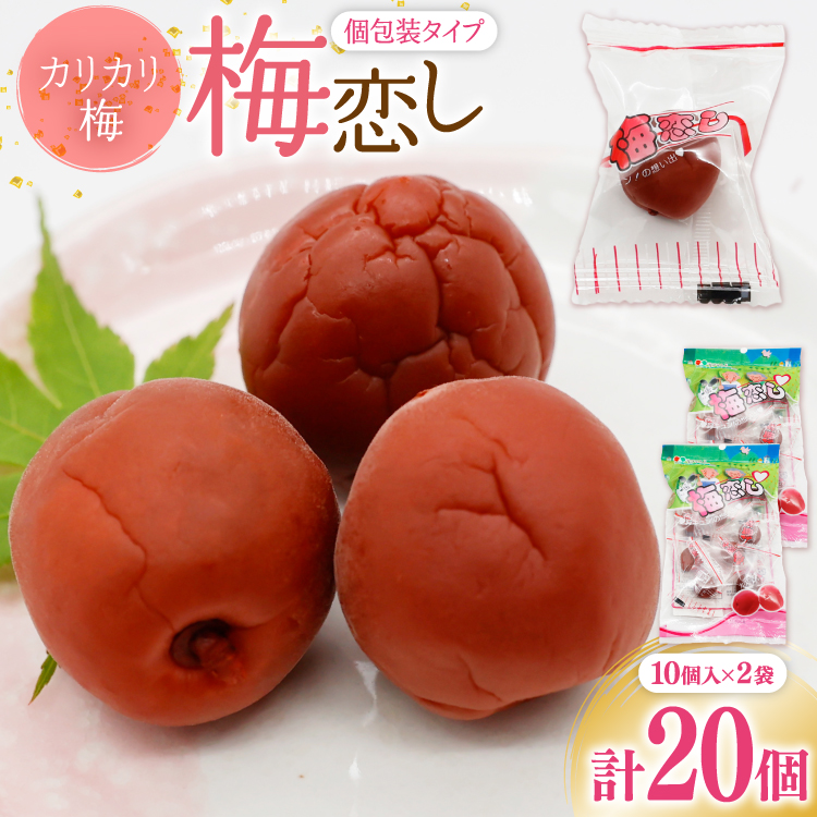【カリカリ】梅恋し 10個×2袋 [山梨農産食品 山梨県 韮崎市 20743175] 梅干し 梅干 うめぼし 梅 小粒 小梅 カリカリ梅 個包装
