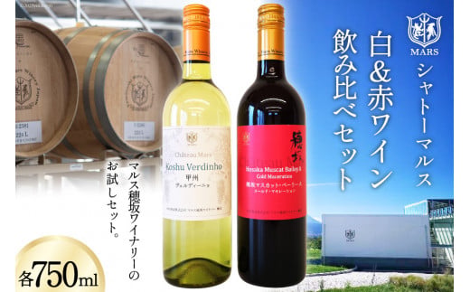 ワイン お試し セット 赤 ミディアムボディ マスカットベーリーＡ 白 辛口 甲州 ヴェルディーニョ 飲み比べセット 750ml 2本セット計 1500ml 日本ワイン 山梨ワイン マルスワイン 白ワイン 赤ワイン 初心者 詰め合わせ Wine わいん お酒 酒 山梨  山梨県 洋酒 アルコール度 12％  11％ 果実酒 [本坊酒造 マルス穂坂ワイナリー 山梨県 韮崎市 20743121]