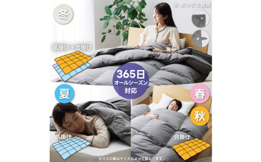 【オールシーズン】 洗える羽毛布団 羽毛布団 セミダブル 肌掛け 合掛け 掛け布団 2枚組 セット ブルガリア産 ホワイトダックダウン 93％ 400dp グレー 無地 2枚合わせ 春用 夏用 秋用 冬用 本掛け ダウンケット 羽毛 布団 寝具 5つ星 ロイヤルゴールドラベル 抗菌防臭 ダニプルーフ 花粉フリー 柔軟加工 コインランドリー [川村羽毛 山梨県 韮崎市 20743603]