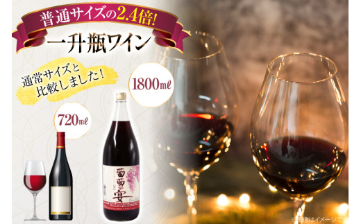 ワイン セット 赤ワイン 赤 葡萄の宴 赤 山梨県 名物 一升瓶ワイン 1.8L 1,800ml 6本 ワイン 軽口 一升瓶 山梨 晩酌 葡萄酒 10L 以上 [サン.フーズ 山梨県 韮崎市 20743106]