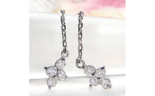ピアス プラチナ PT900 ダイヤモンド 0.2ct クロス 【f104-pt】 [オーダーメイドジュエリーメイ 山梨県 韮崎市 20745083] ジュエリー アクセサリー かわいい 十字架 チェーン レディース ダイヤ 揺れるピアス