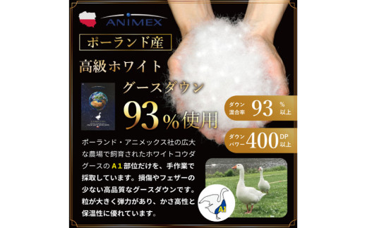 羽毛布団 シングル 冬用 掛け布団 冬 本掛け ポーランド産 ホワイトグースダウン 93％ 1.3kg 400dp 80番手サテン 赤系 柄  5つ星 ロイヤルゴールドラベル ANIMEX 高級 掛布団 布団 ふとん 羽毛 羽毛掛け布団 寝具 収納袋付 日本製 国産 抗菌 防臭 ダウン ダウンケット [川村羽毛 山梨県 韮崎市 20743225]
