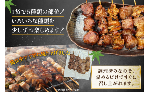 ★国産豚串★備長炭調理済★定番の人気串5種×5袋セット 計25本 (しお) [山本食肉 山梨県 韮崎市 20742983] 串 豚肉 豚バラ 豚タン 豚ハラミ 豚白もつ 国産 小分け 冷凍 バーベキュー BBQ おつまみ おかず 惣菜 お惣菜 食べ比べ セット