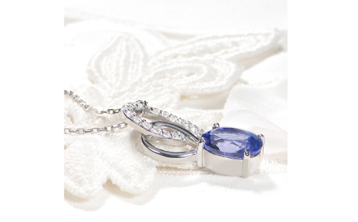 ペンダント ネックレス PT900 プラチナ 0.18ct ダイヤモンド タンザナイト 大粒 オーバル 誕生石 華やか ハート 大ぶり ダイヤ ジュエリー 【f274-ta-pt】 [オーダーメイドジュエリーメイ 山梨県 韮崎市 20745060]