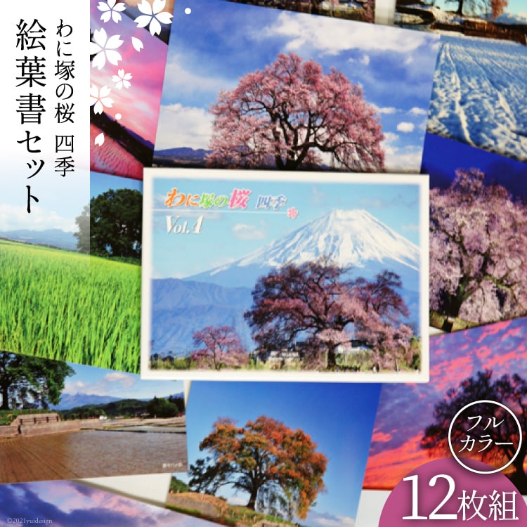 【わに塚の桜 四季】vol.4 絵葉書セット12枚組み フルカラー [スーパークラフト 山梨県 韮崎市 20741893] 