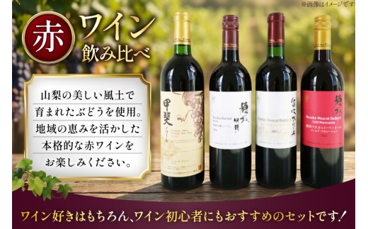 ワイン 赤 飲み比べ 赤ワイン 4本 セット 果実酒 ワインセット 山梨ワイン 日本ワイン ソムリエセレクト 詰め合わせ お酒 酒 アルコール シャトーマルス ソムリエ 山梨 日本ワイン ギフト 贈答 ギフト パーティー [本坊酒造 マルス穂坂ワイナリー 山梨県 韮崎市 20743505]