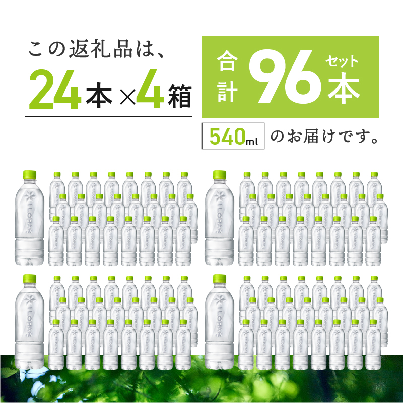 い･ろ･は･す 天然水 ラベルレス （540ml×96本）  北杜市白州産 いろはす 水 飲料 飲料水 ミネラルウォーター コカ・コーラ ドリンク ペットボトル ベビー 防災 防災グッズ キャンプ アウトドア 山梨県 北杜市 玄関 配達 仕送りギフト