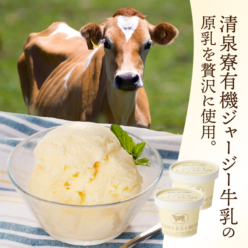 清泉寮ジャージーアイスクリーム 120ml×8個　プレミアム 有機ジャージー牛乳 安定剤不使用 乳化剤不使用「やまなしアニマルウェルフェア」 三ツ星認証 北杜市 清里 清泉寮 ジャージー牧場 人気 バレンタインデー チョコ以外 ホワイトデー お返し