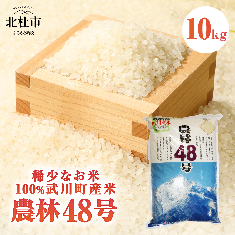 【令和8年度新米】山梨最大の米処 北杜市武川町産 幻の米 農林48号10kg×1袋 　粘り 甘味 冷めても美味しい
