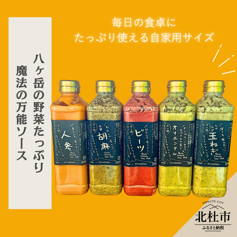 フェリチタ ラージセレクション（5本）　ドレッシング ラージサイズ 540ml×5本 人参 胡麻 ビーツ オリエンタル 玉ねぎ サラダ 手づくり