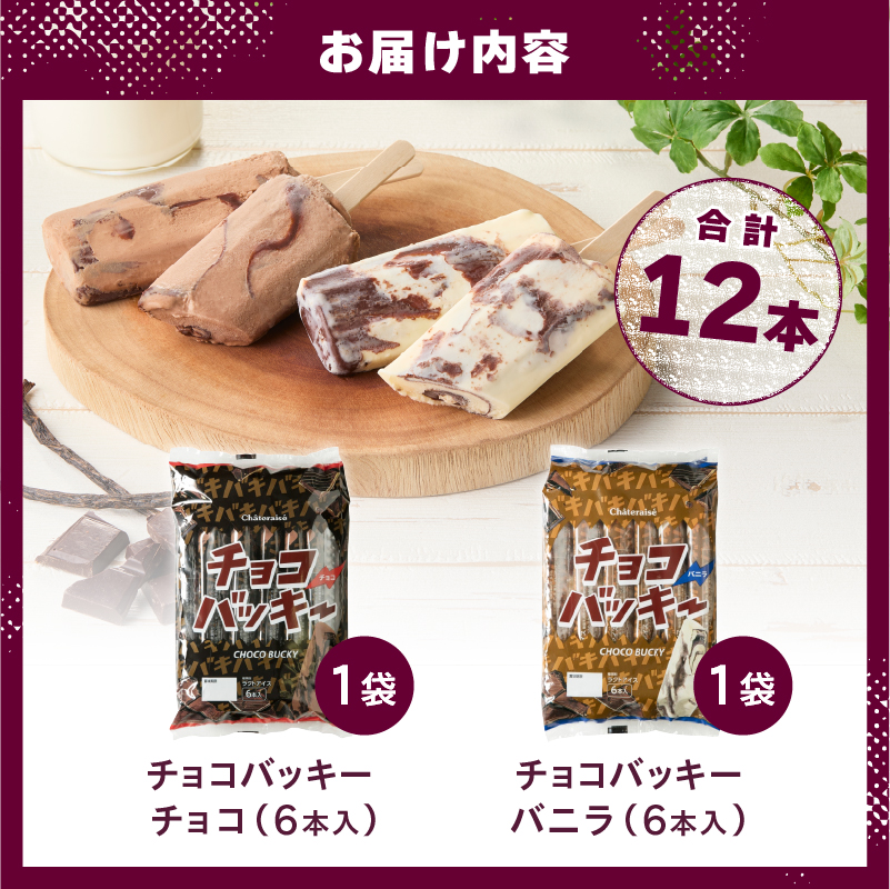 【シャトレーゼ】チョコバッキーバニラ＆チョコ詰合せ12本入　アイスクリーム スイーツ アイス セット 人気 15000円 以内
