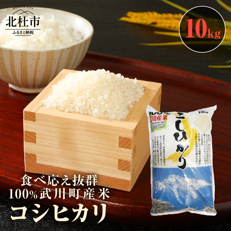 【令和8年度新米】山梨最大の米処 北杜市武川町産 コシヒカリ10kg×1袋　米 粘り 甘味 つや 食べ応え抜群