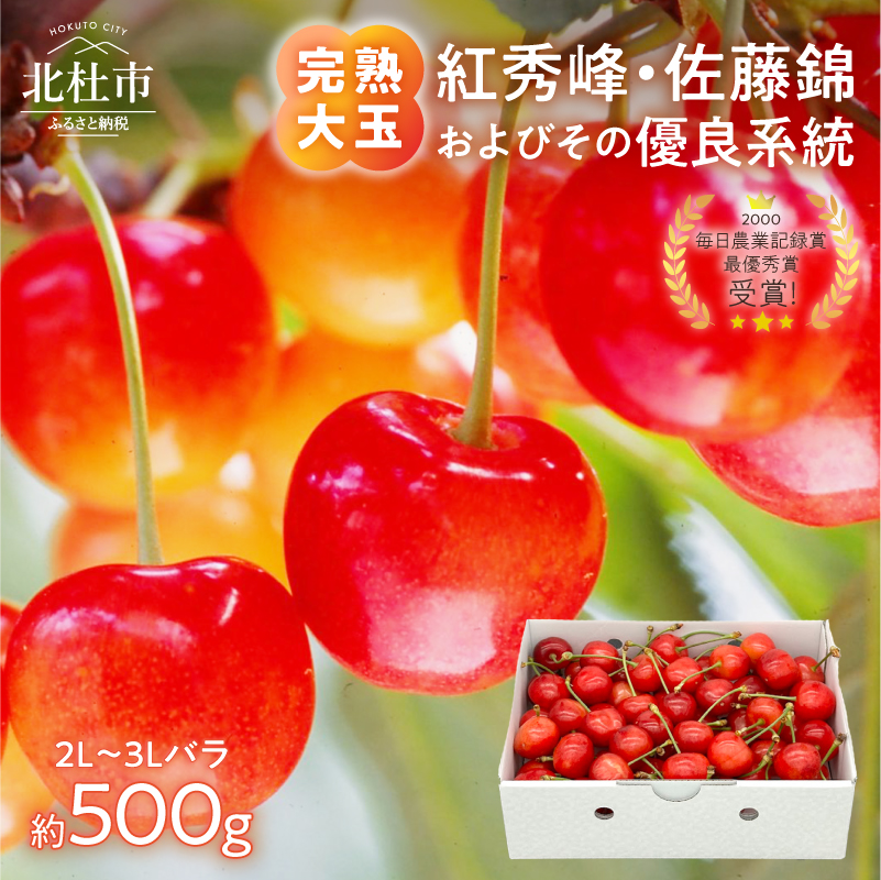 【2027年先行予約】完熟大玉・さくらんぼ（2～3Lバラ約500g）　毎日農業記録賞 全国最優秀賞 受賞 さくらんぼ 佐藤錦 紅秀峰 チェリー 果物 フルーツ くだもの サクランボ さくらんぼ 岩原果樹園 山梨県 北杜市