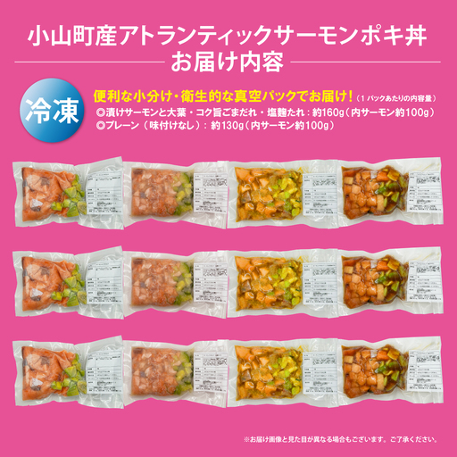 日本初 完全陸上養殖 静岡県小山町産 アトランティックサーモン 冷凍 ポキ丼 （ 食べ比べ セット 約160g / 約130g × 3パック × 4つの味 ） | サーモン 小分け 真空パック 刺身 海鮮丼 海鮮 魚介 アボカド サーモン丼 国産 鮭 養殖 静岡県 小山町