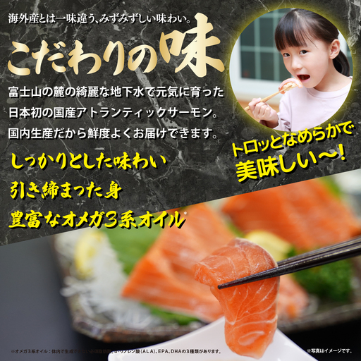 日本初 完全陸上養殖 静岡県小山町産 アトランティックサーモン 冷凍  8～9P 約2kg | サーモン 刺身 海鮮丼 小分け 真空パック 鮭 養殖 国産 静岡県 小山町