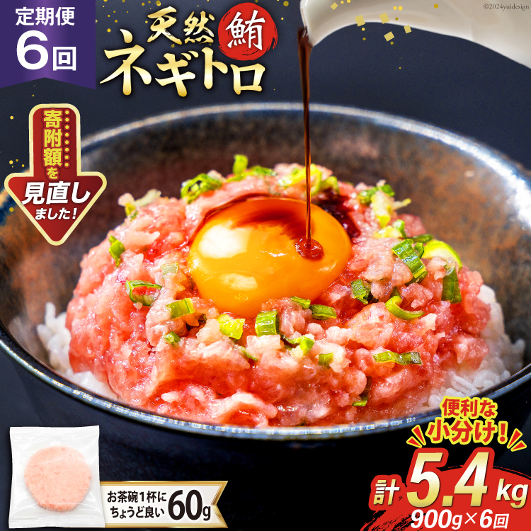6回 定期便 天然 マグロ ネギトロ まぐろたたき 冷凍 60g 15個 計900g [トライ産業 静岡県 吉田町 22424393] 小分け 個包装 まぐろのたたき 鮪 まぐろ ネギトロ丼 ねぎとろ マグロたたき