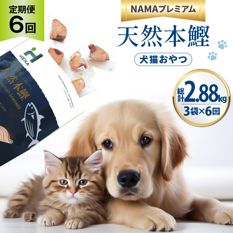 6回 定期便 ペットフード 犬 猫 HEKA 犬猫用 おやつ 天然本鰹 160g 3袋 総計2.88kg [HEKA Petlife 静岡県 吉田町 22424413] 犬用 猫用 ドッグフード キャットフード エサ 餌 いぬ ねこ ペット 国産 個包装