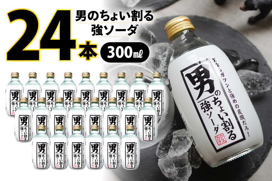 ソーダ 男のちょい割る強ソーダ 300ml × 24本 [翔栄通商 静岡県 吉田町 22424712] 炭酸 炭酸飲料 強炭酸 瓶 そーだ 木村飲料