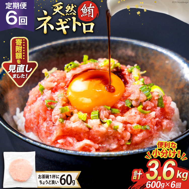 6回 定期便 天然 マグロ ネギトロ まぐろたたき 冷凍 60g 10個 計600g [トライ産業 静岡県 吉田町 22424390] 小分け 個包装 まぐろのたたき 鮪 まぐろ ネギトロ丼 ねぎとろ マグロたたき