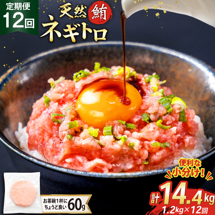 12回 定期便 天然 マグロ ネギトロ まぐろたたき 冷凍 60g 20個 計1.2kg [トライ産業 静岡県 吉田町 22424397] 小分け 個包装 まぐろのたたき 鮪 まぐろ ネギトロ丼 ねぎとろ マグロたたき