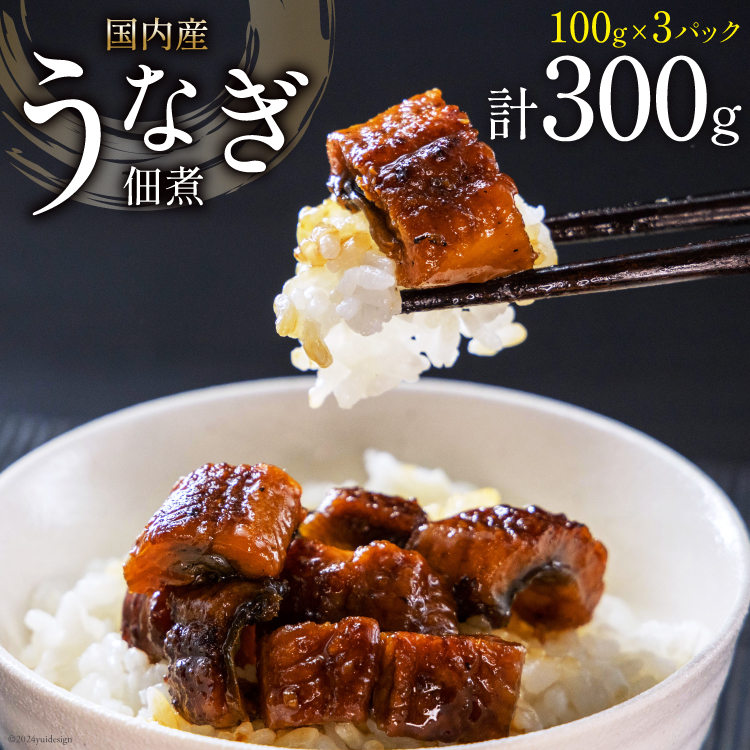 うなぎ 佃煮 国産 静岡 100g ×3パック 計300g [静岡鰻販売 静岡県 吉田町 22424152] 鰻 ウナギ 真空パック つまみ 酒の肴 惣菜 おかず ご飯のお供 冷凍 ◎