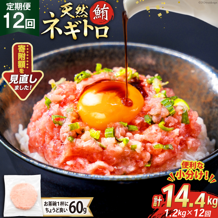 12回 定期便 天然 マグロ ネギトロ まぐろたたき 冷凍 60g 20個 計1.2kg [トライ産業 静岡県 吉田町 22424397] 小分け 個包装 まぐろのたたき 鮪 まぐろ ネギトロ丼 ねぎとろ マグロたたき