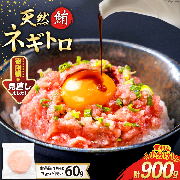 天然 マグロ ネギトロ まぐろたたき 冷凍 60g 15パック 計900g 小分け 個包装 FY01 [トライ産業 静岡県 吉田町 22424330] まぐろ 鮪 ねぎとろ まぐろのたたき マグロたたき ネギとろ ねぎトロ
