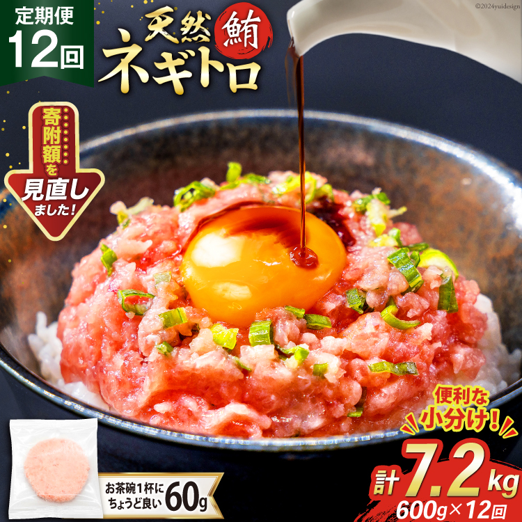 12回 定期便 天然 マグロ ネギトロ まぐろたたき 冷凍 60g 10個 計600g [トライ産業 静岡県 吉田町 22424391] 小分け 個包装 まぐろのたたき 鮪 まぐろ ネギトロ丼 ねぎとろ マグロたたき