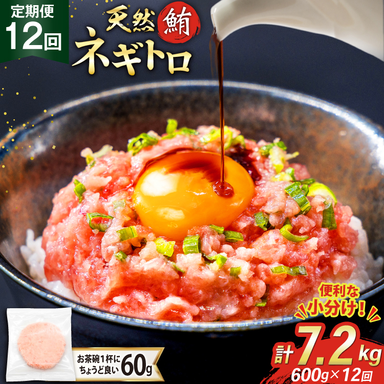 12回 定期便 天然 マグロ ネギトロ まぐろたたき 冷凍 60g 10個 計600g [トライ産業 静岡県 吉田町 22424391] 小分け 個包装 まぐろのたたき 鮪 まぐろ ネギトロ丼 ねぎとろ マグロたたき