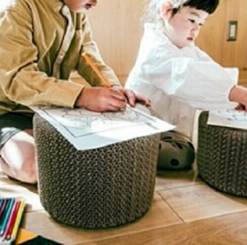 完成品「Corncob Stool」