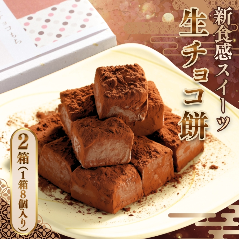 新感覚スイーツ「生チョコ餅」2箱（1箱：8個入り）