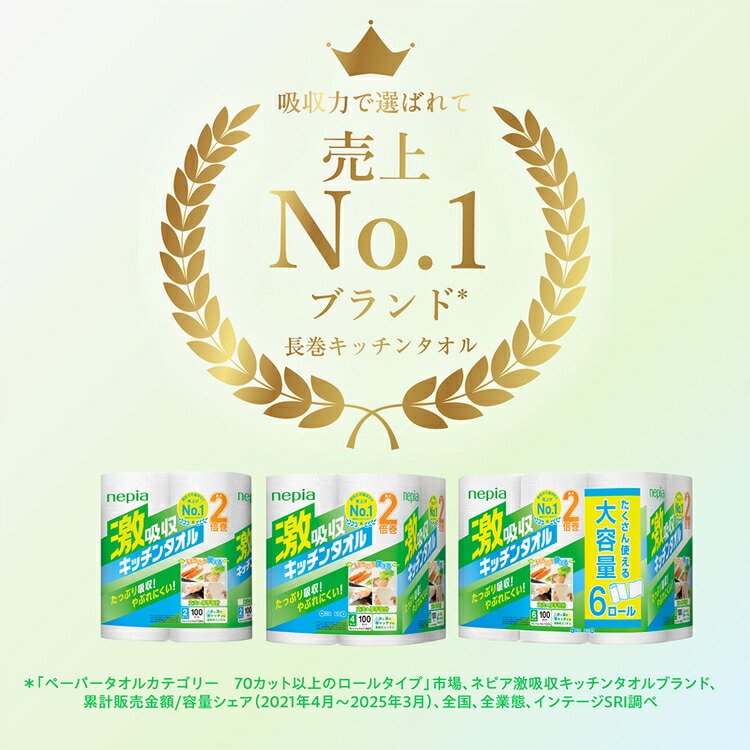 ネピア激吸収キッチンタオル4ロール100カット×12パック | 日用品 消耗品 生活用品 ペーパータオル キッチンペーパー キッチン用品 厚手 ストック 吸水 防災 備蓄 まとめ買い 全国 発送 一人暮らし nepia ネピア