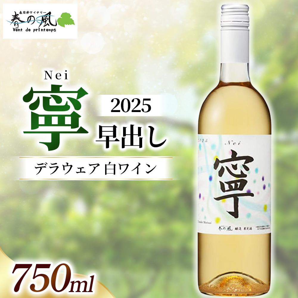 春日井ワイナリー春の風 2025(寧 早出し)デラウェア 白ワイン 750ml