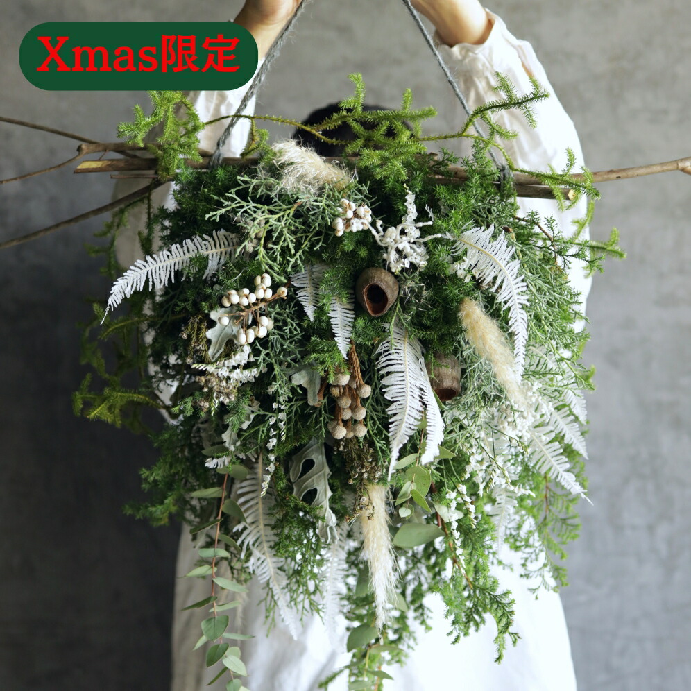 Xmas限定　お花のクリスマスオブジェ（壁掛け） ※2025年11月下旬頃より順次発送予定