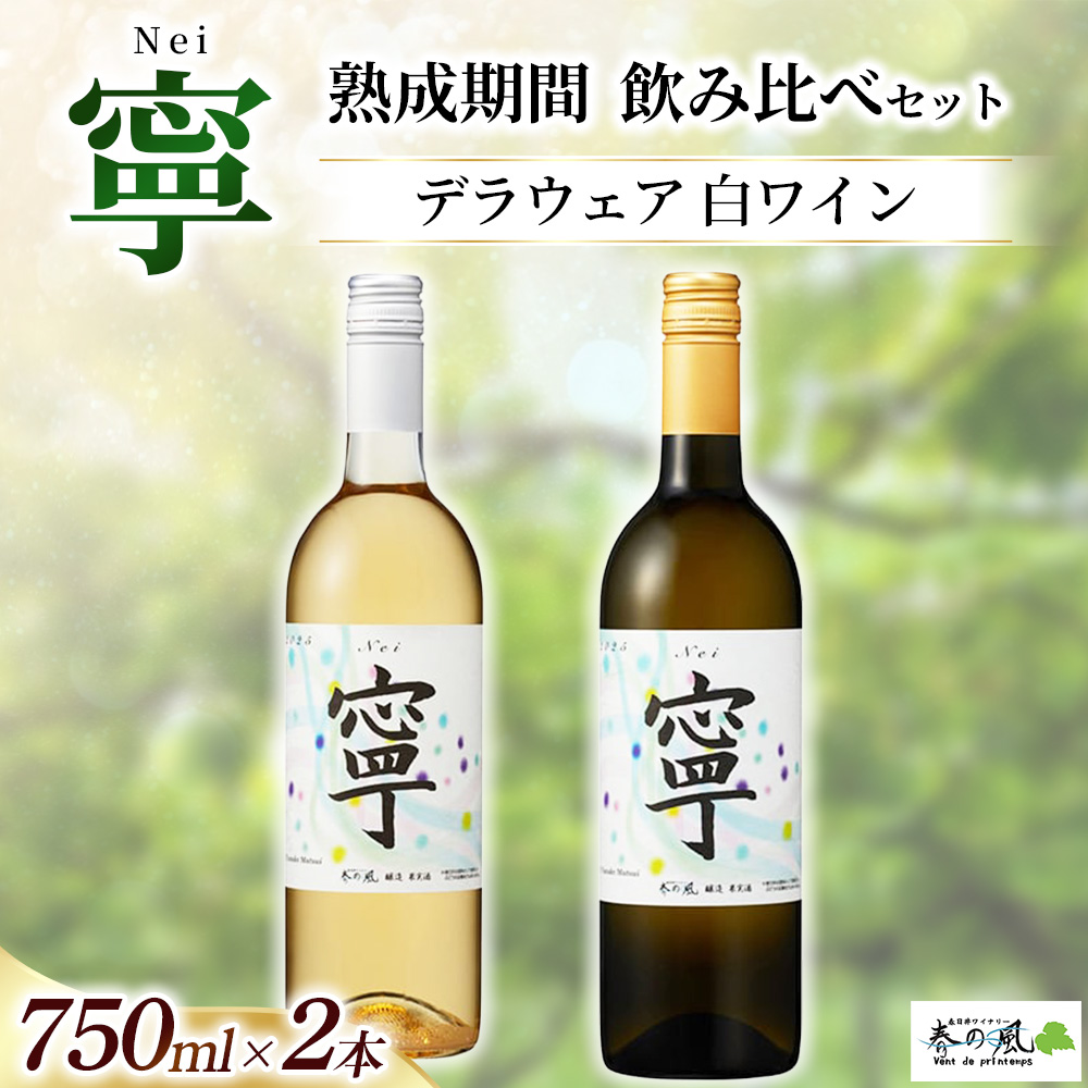 デラウェア 白ワイン（寧）【熟成期間】飲み比べ 750ml×2本セット