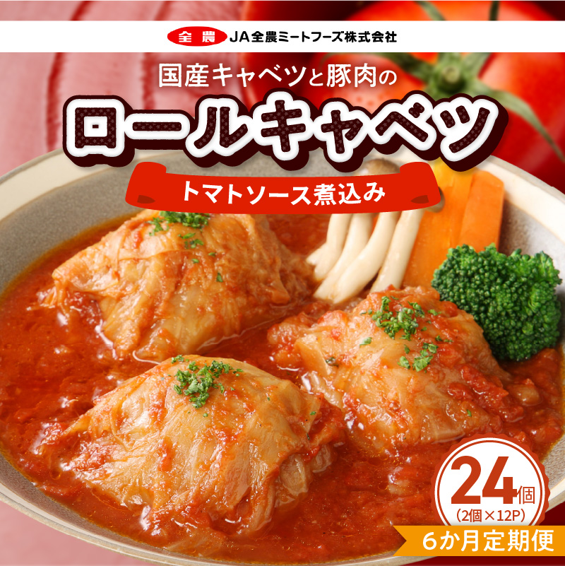 ＜6か月定期便＞国産キャベツと豚肉のロールキャベツ（12P入り）［022J48-T］